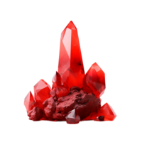 AI generated pyramid of red stones on transparent background PNG image