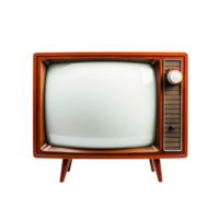 AI generated old tv set on transparent background PNG image