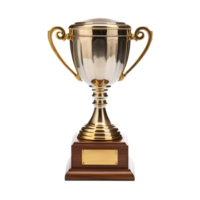 AI generated gold trophy cup on transparent background PNG image