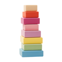 AI generated stack of colorful blocks on transparent background PNG image