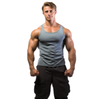 AI generated portrait of a muscular man on transparent background PNG image