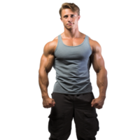 ai généré portrait de une musclé homme sur transparent Contexte png image