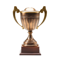 AI generated gold trophy cup on transparent background PNG image