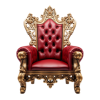 AI generated antique armchair throne on transparent background PNG image