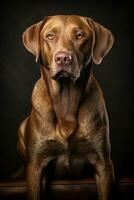 AI generated Portrait of cute labrador retriever, wallpaper design photo