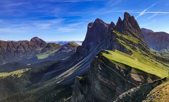 Seceda peak Italy Dolomites summer hiking photo