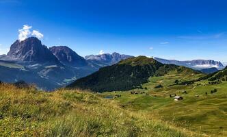 Seceda peak Italy Dolomites summer hiking photo