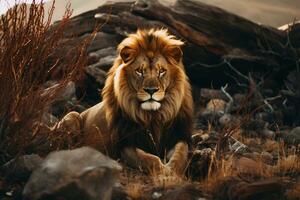 Lion in the wilderness photo