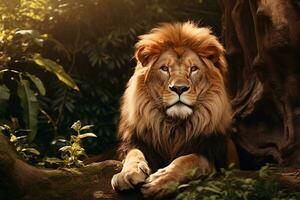 Lion in the wilderness photo