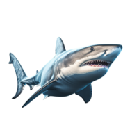 ai generado tiburón en transparente antecedentes png imagen