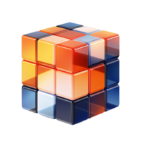 AI generated abstract 3d colorful cube on transparent background PNG image