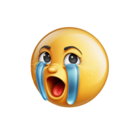 AI generated cry emoji 3d on transparent background PNG image