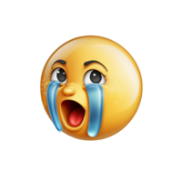 AI generated cry emoji 3d on transparent background PNG image