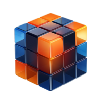 AI generated abstract 3d colorful cube on transparent background PNG image