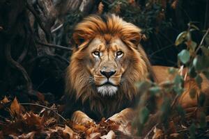 Lion in the wilderness photo