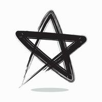 Grunge star brush stroke on white background. Design element vector