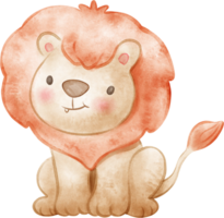 watercolor lion illustration png