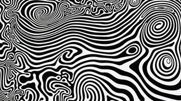 AI generated Generative AI, surreal black and white background, abstract optical illusion, trippy psychedelic vintage mid century modern geometric pattern photo