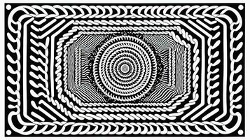 AI generated Generative AI, surreal black and white background, abstract optical illusion, trippy psychedelic vintage mid century modern geometric pattern photo
