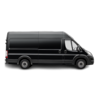 Transport black van on transparent background png