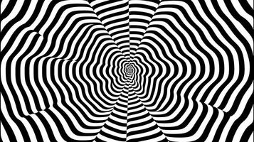 AI generated Generative AI, surreal black and white background, abstract optical illusion, trippy psychedelic vintage mid century modern geometric pattern photo