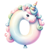 ai généré alphabet o pastel Licorne isoler. png