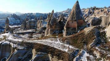 Cappadocia Mountains in Turkey. Drone video. video