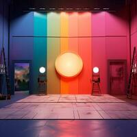 AI generated colorful background image for childrens composition AI generated photo
