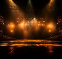 AI generated Stage style wood and iron background for your compositions AI generated photo