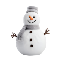 AI generated Artistic Realistic Style Christmas Snowman No Background Perfect for Print on Demand Merchandise png