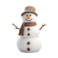 AI generated Artistic Realistic Style Christmas Snowman No Background Perfect for Print on Demand Merchandise png