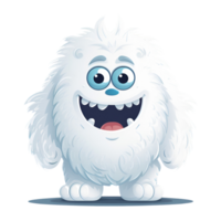 AI generated Cartoon Style Yeti Illustration No Background Perfect for Print on Demand Merchandise png