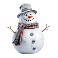 AI generated Artistic Realistic Style Christmas Snowman No Background Perfect for Print on Demand Merchandise png