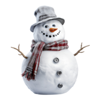 AI generated Artistic Realistic Style Christmas Snowman No Background Perfect for Print on Demand Merchandise png