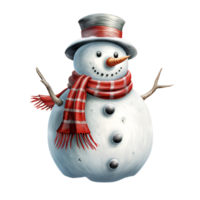 AI generated Artistic Realistic Style Christmas Snowman No Background Perfect for Print on Demand Merchandise png