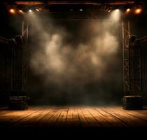 AI generated Stage style wood and iron background for your compositions AI generated photo