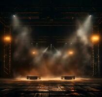 AI generated Stage style wood and iron background for your compositions AI generated photo