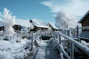 an infrared image of a house covered in snow generative ai photo