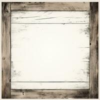 an old wooden frame on a white background generative ai photo
