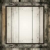 an old wooden wall with a wooden frame generative ai photo