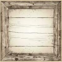 an old wooden frame on a white background generative ai photo