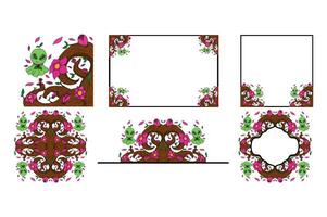 Set Of Fairy and Flora Border Design vector