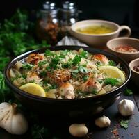 AI generated Chicken Soup and More Foods Fresh and Healthy Generative AI photo