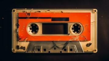 AI generated Generative AI, photo of old audio tape cassette, vintage nostalgic object for the design of the 80s