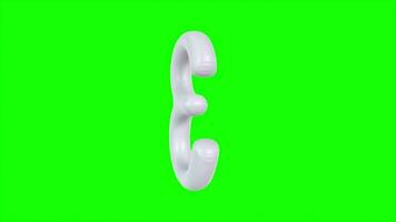 Number Three Isolated On Green Background video