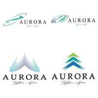 plantilla de vector de ilustración de icono de diseño de logotipo de aurora