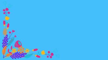 animated floral ornament in blue background video