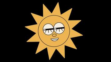 animated 2d sun in black background video
