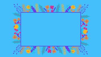 animated floral ornament in blue background video