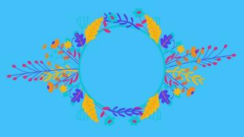 animiert Blumen- Ornament im Blau Hintergrund video